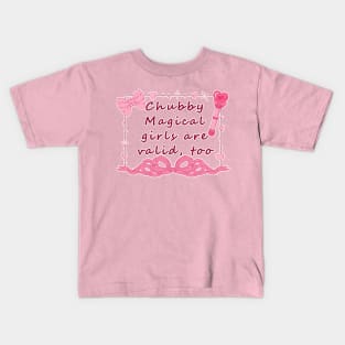 Chubby Magical Girls - Pink Kids T-Shirt